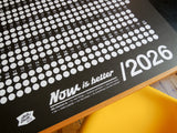 NOW IS BETTER / Wall Calendar 2026 / Black